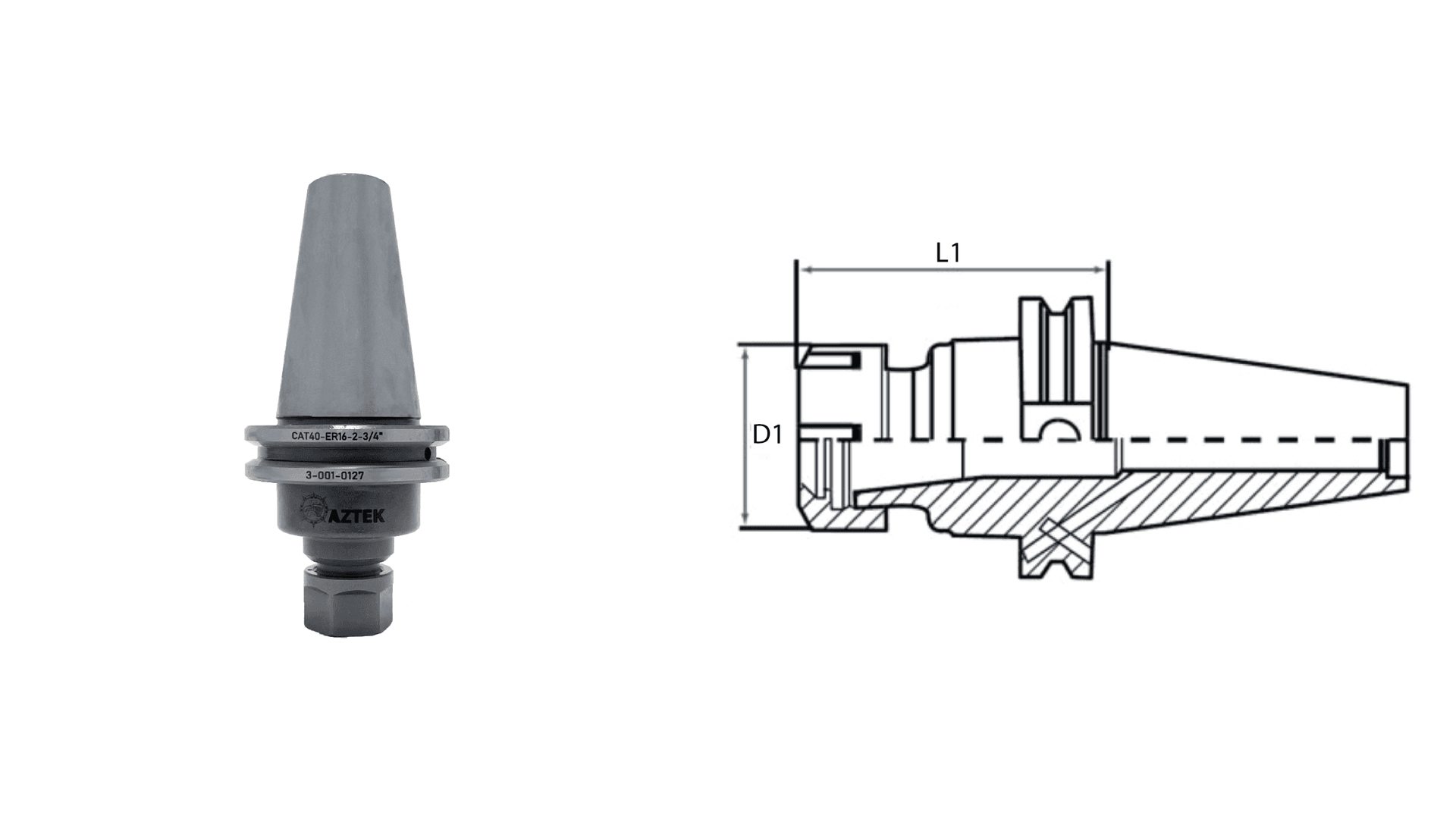 Cono CAT40 para boquilla ER16